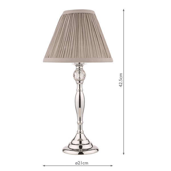 (image for) Laura Ashley Ellis Table Lamp Polished Chrome With Grey Shade